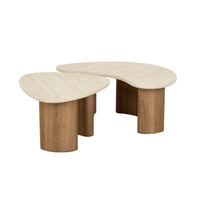 Couchtisch Romano organisch Set aus 2 / Keramik travertin