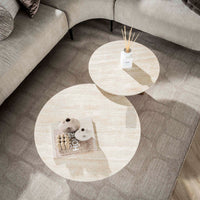 Couchtisch Romano rund Set aus 2 / Keramik travertin