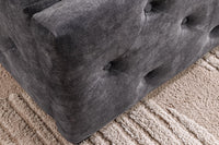 PARIS Design Boxbett Samt Grau Chesterfield Doppelbett