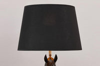 BLACK BEAUTY Extravagante Tischlampe 75cm schwarz gold Pferde-Skulptur