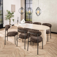 ROMANO ARCH Esstisch oval Keramik beige Travertinoptik 180cm