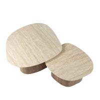 Couchtisch Romano Kiesel Set aus 2 / Keramik travertin