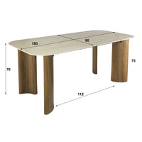 Esstisch Romano Curvo 180cm / Keramik travertin
