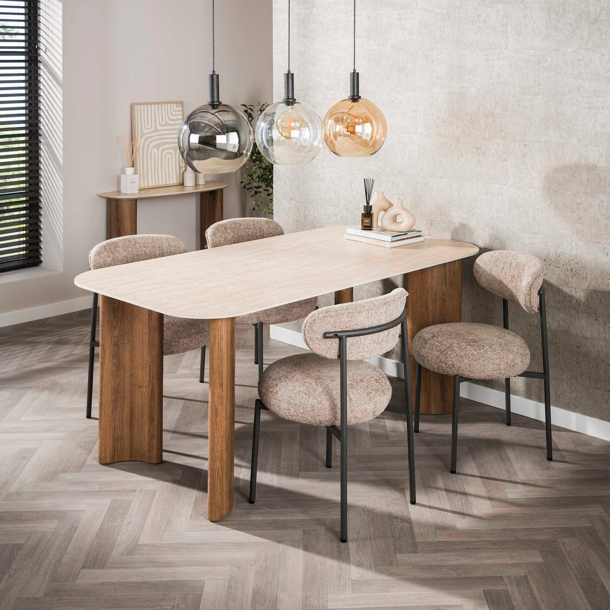 Esstisch Romano Curvo 180cm / Keramik travertin