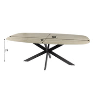 ROMANO CROSS Esstisch 180cm dänisch oval / 3D Keramik travertin