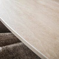 ROMANO CROSS Esstisch 180cm dänisch oval / 3D Keramik travertin