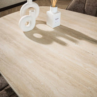 ROMANO CROSS Esstisch 215cm dänisch oval / 3D Keramik travertin