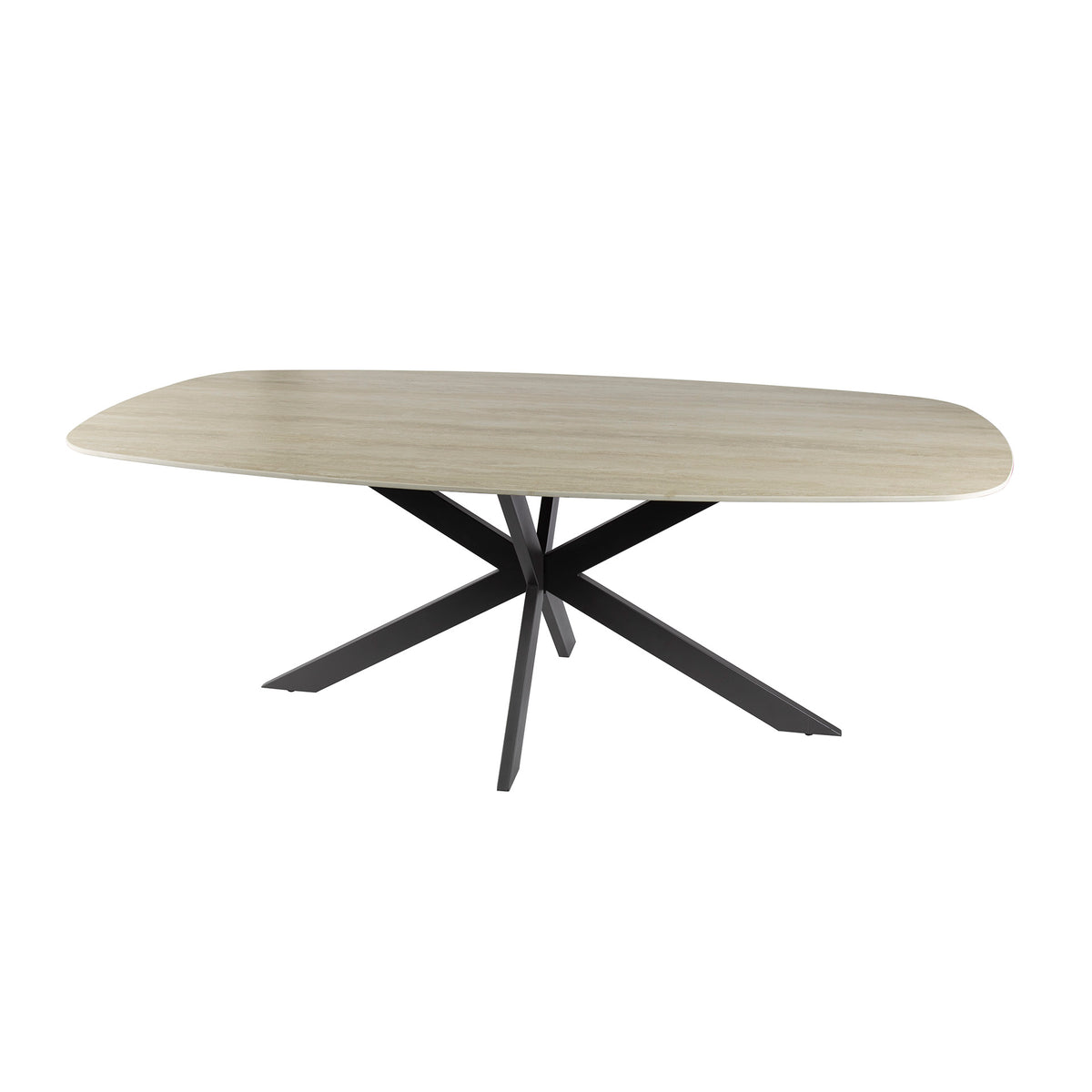 ROMANO CROSS Esstisch 215cm dänisch oval / 3D Keramik travertin