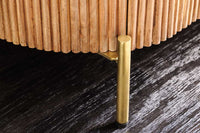 TRES CHIC  Massives Sideboard  75cm braun Mangoholz weiß Marmor gold Metall