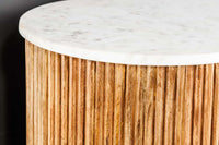 TRES CHIC Massives Sideboard 105cm braun Mangoholz weiß Marmor gold Metall