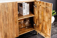 TRES CHIC Massives Sideboard 105cm braun Mangoholz weiß Marmor gold Metall