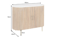 TRES CHIC Massives Sideboard 105cm braun Mangoholz weiß Marmor gold Metall