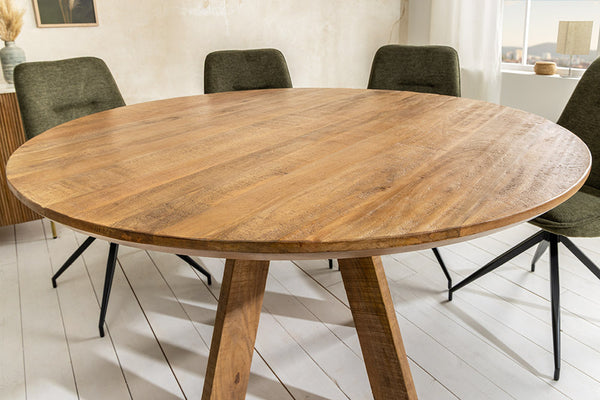 ART WOOD Runder Esstisch 120cm braun massiv Mangoholz
