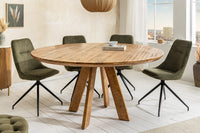 ART WOOD Runder Esstisch 140cm braun massiv Mangoholz