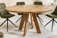 ART WOOD Runder Esstisch 140cm braun massiv Mangoholz