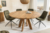 ART WOOD Runder Esstisch 140cm braun massiv Mangoholz