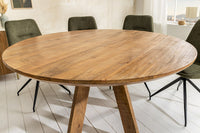 ART WOOD Runder Esstisch 140cm braun massiv Mangoholz