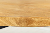 GALAXIE Massiver Esstisch 240cm braun Mangoholz oval schwarz Eisen Sterngestell
