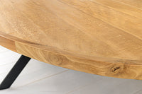 GALAXIE Massiver Esstisch 240cm braun Mangoholz oval schwarz Eisen Sterngestell