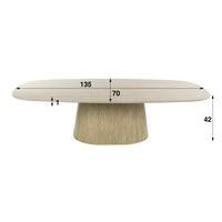 Couchtisch Centro 135cm / 3D Keramik travertin