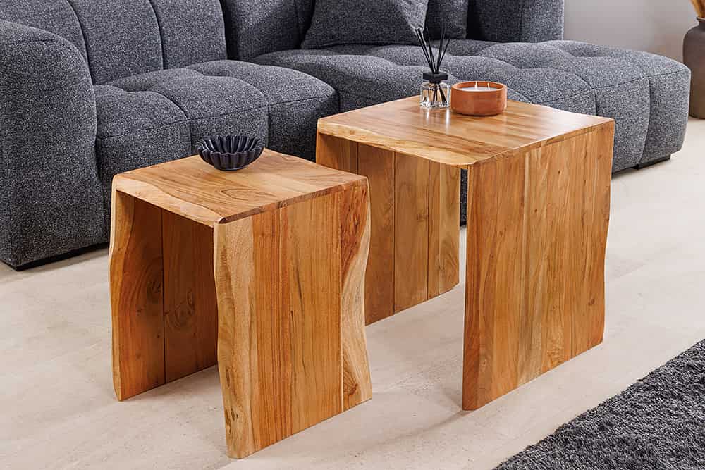 TRIBAL Massives Sideboard 180cm antik braun Mangoholz 3D-Front viel Stauraum