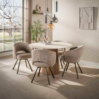 ROMANO CENTRO Esstisch rund Ø120cm / 3D Keramik travertin