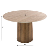 ROMANO CENTRO Esstisch rund Ø120cm / 3D Keramik travertin