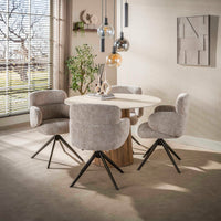 ROMANO CENTRO Esstisch rund Ø120cm / 3D Keramik travertin