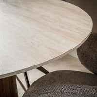 ROMANO CENTRO Esstisch rund Ø120cm / 3D Keramik travertin