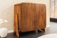 BRASIL Quadratisches Lowboard 75cm braun Mango Massivholz zwei Fächer Schrank