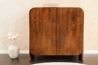 BRASIL Quadratisches Lowboard 75cm braun Mango Massivholz zwei Fächer Schrank