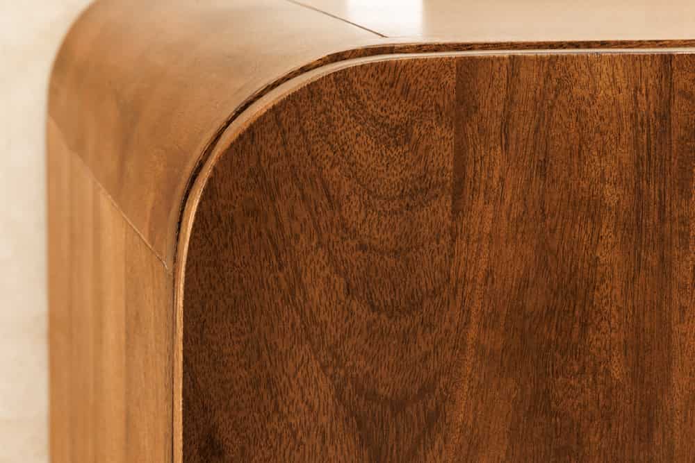 BRASIL Quadratisches Lowboard 75cm braun Mango Massivholz zwei Fächer Schrank