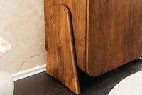 BRASIL Quadratisches Lowboard 75cm braun Mango Massivholz zwei Fächer Schrank