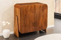 BRASIL Quadratisches Lowboard 75cm braun Mango Massivholz zwei Fächer Schrank