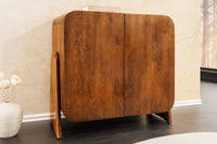 BRASIL Quadratisches Lowboard 75cm braun Mango Massivholz zwei Fächer Schrank