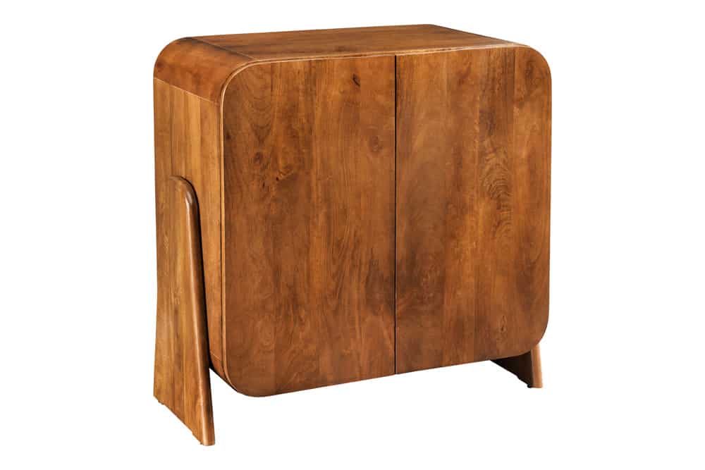 BRASIL Quadratisches Lowboard 75cm braun Mango Massivholz zwei Fächer Schrank