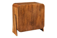 BRASIL Quadratisches Lowboard 75cm braun Mango Massivholz zwei Fächer Schrank