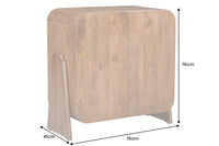 BRASIL Quadratisches Lowboard 75cm braun Mango Massivholz zwei Fächer Schrank