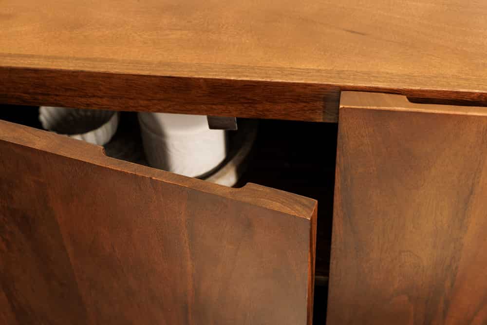 MAKASSAR Solid TV board 130cm Sheesham lowboard two drawers