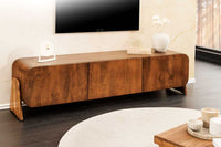 BRASIL Massives TV-Board 160cm braun Mangoholz drei Fächer Lowboard