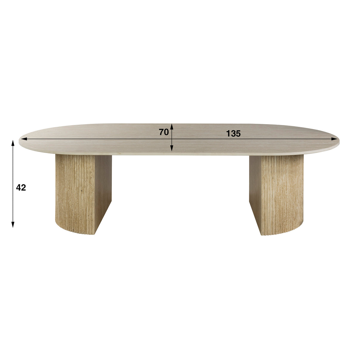 ROMANO Arch Couchtisch  135cm / 3D Keramik travertin