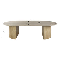 ROMANO Arch Couchtisch  135cm / 3D Keramik travertin