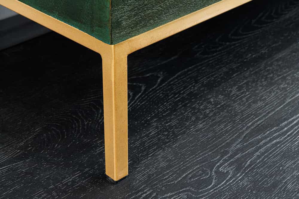 PEACOCK Massives Sideboard  175cm grün Mangoholz Schnitzerei Pfauenmotiv