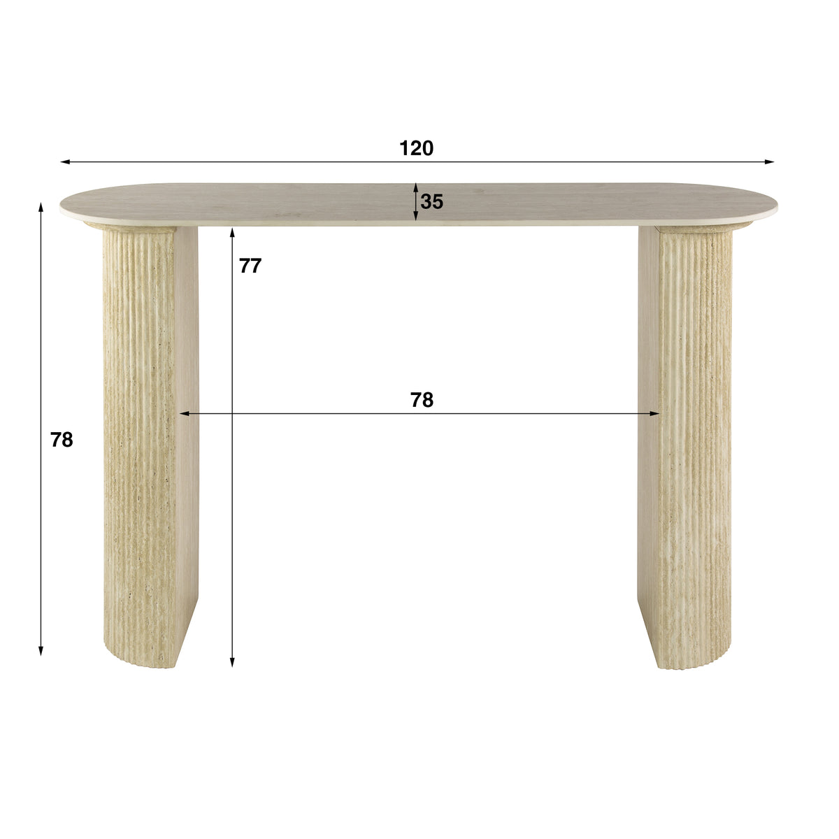 Konsolen-/Schminktisch Romano Arch / Keramik travertin
