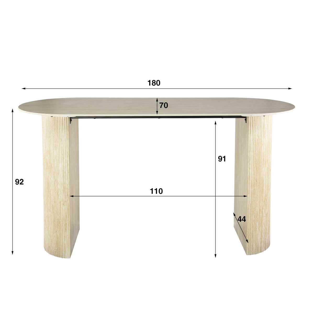 DURA STEEL Industrial console table 100cm black with two shelves