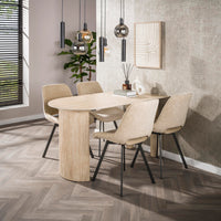 ROMANO ARCH Esstisch 1-side 140cm beige Keramik  Travertinoptik