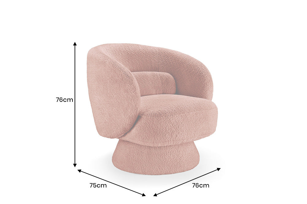 BOSSA NOVA Drehbarer Design Sessel 80cm Bouclé