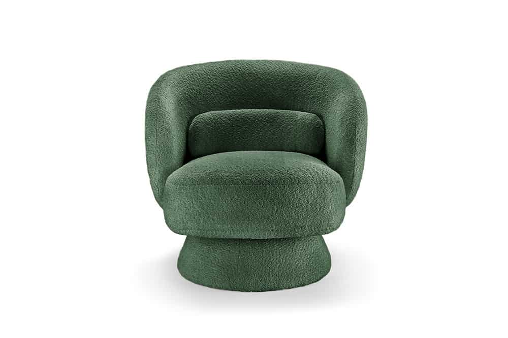 BOSSA NOVA Drehbarer Design Sessel 80cm Bouclé