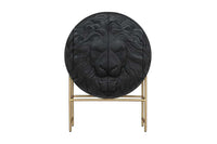 Massives Highboard LION 140cm braun Akazie 3D Schnitzereien Kunstwerk