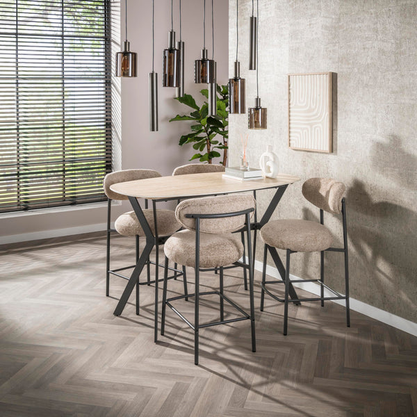 ROMANO Bartisch dänisch oval 140cm / Keramik travertin